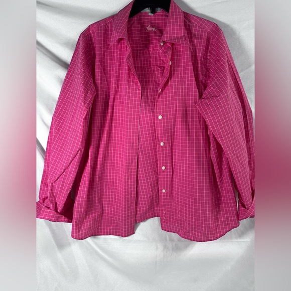 Foxcroft Tops - Foxcroft Women's Vibrant Pink Plaid Button‎ Down Shirt